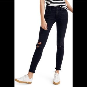 Madewell 9” Highrise Skinny Distressed Jeans